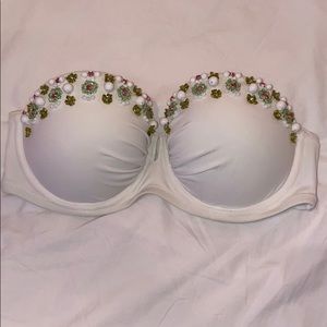 White strapless beaded Victoria’s Secret bikini